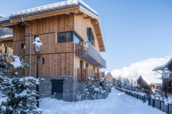 Chalet Bluebird in the snow