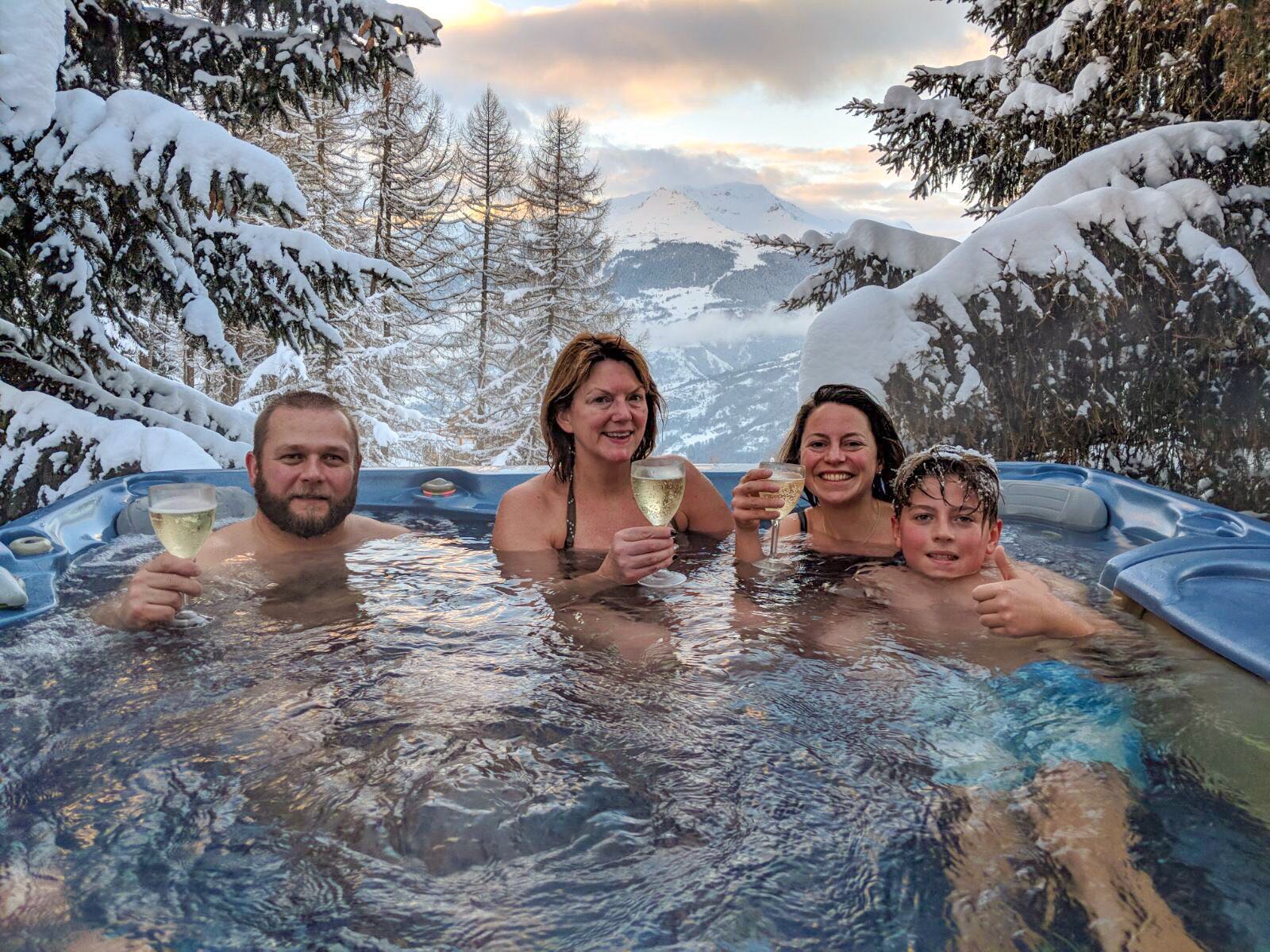 Guests in hot tub